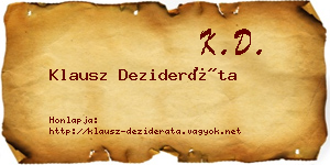 Klausz Dezideráta névjegykártya